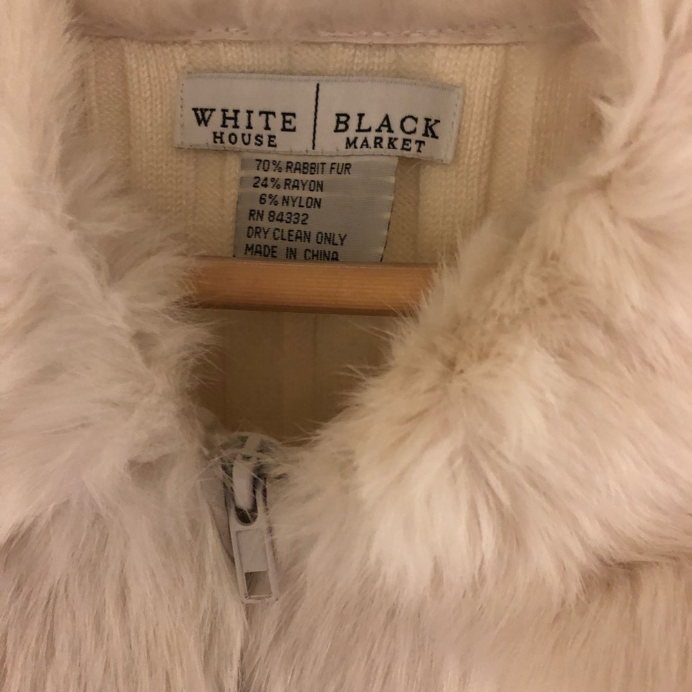 Sale!! Luxurious fur cardigan! WHBM size Large. - Picture 2 of 3